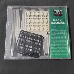 Vtg 1989 Compact Travel Backgammon Game